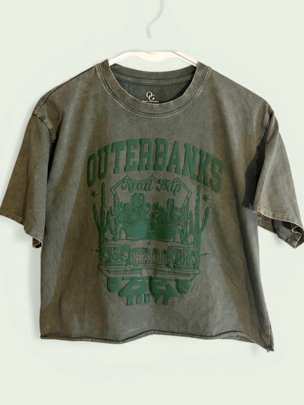 Organic Generation Outer Banks Road Trip Route 66 Cropped Tee Size S